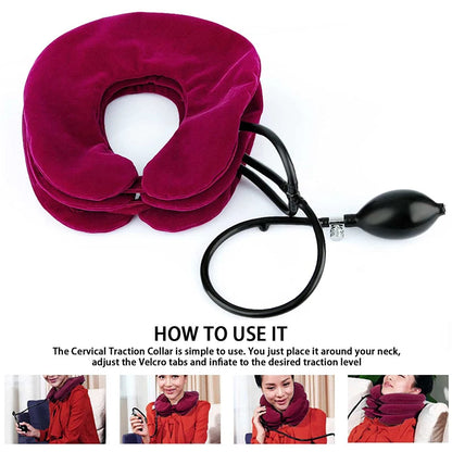 Inflatable Neck Stretcher Collar for Chronic Neck & Shoulder Alignment Pain