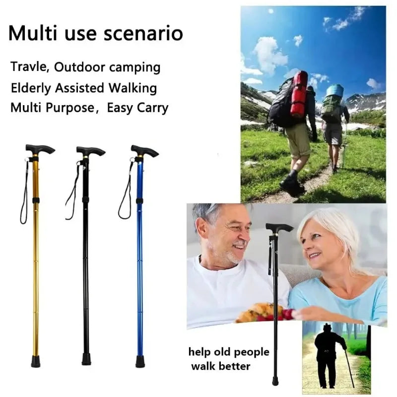 Multifunction Walking Stick Trekking Pole Telescopic Folding Hiking Stick Walking Cane