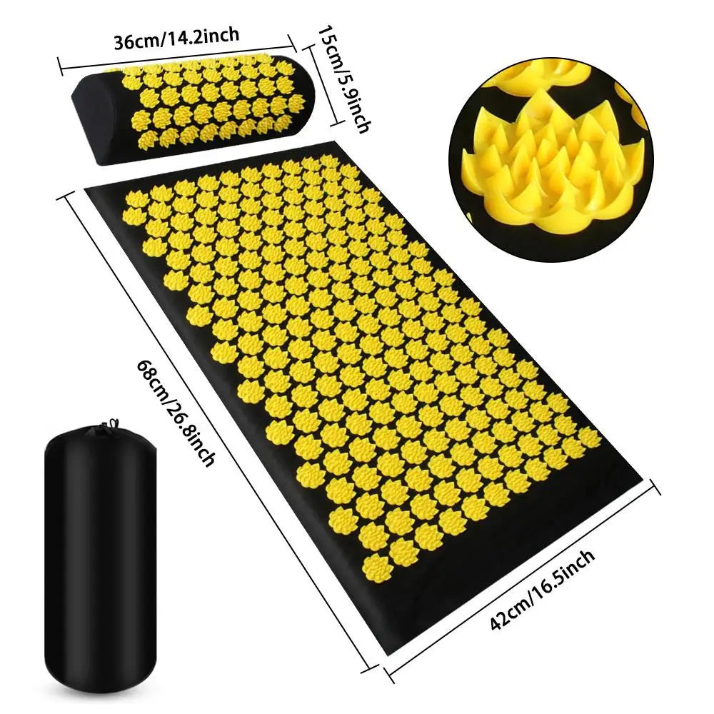 Lotus Spike Mat Acupuncture Massage Cushion for Neck Foot Back Yoga Acupressure Massage Mat