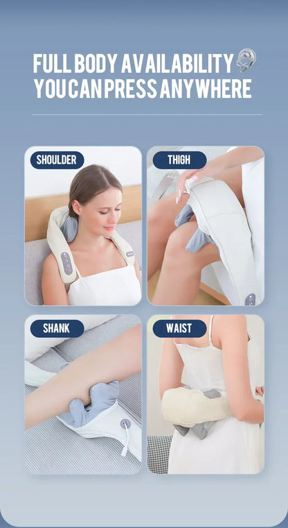 Shiatsu Back Neck Shoulder Massager Heated Kneading Neck And Shoulder Muscle Relaxing Massage Shawl