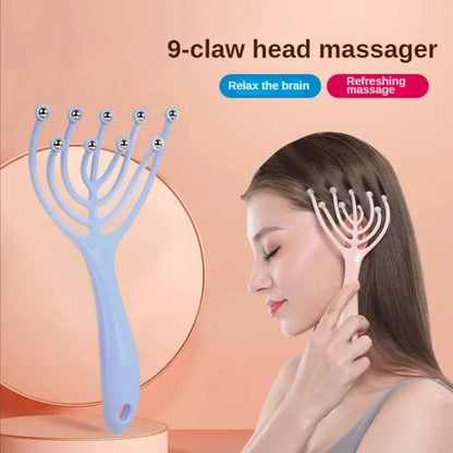 Nine-Claw Head Massager: Stress Relief & Relaxation