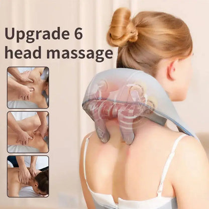 Shiatsu Back Neck Shoulder Massager Heated Kneading Neck And Shoulder Muscle Relaxing Massage Shawl