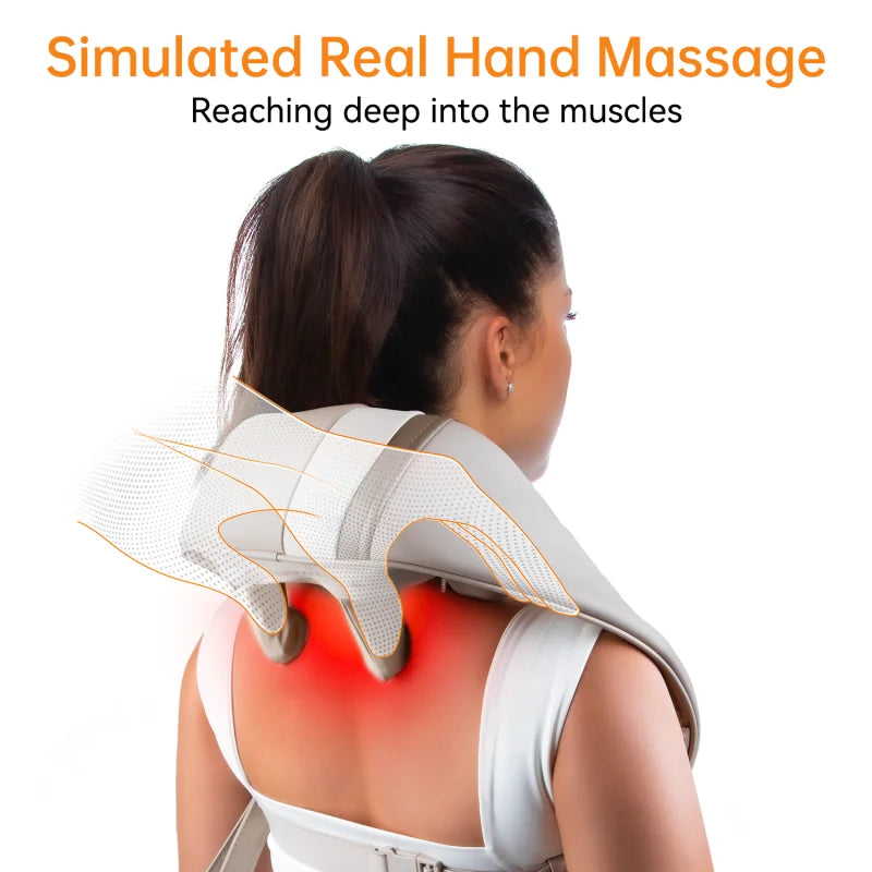 Neck Massager Heating Massage Pillow, Muscle Kneading Massage Shawl