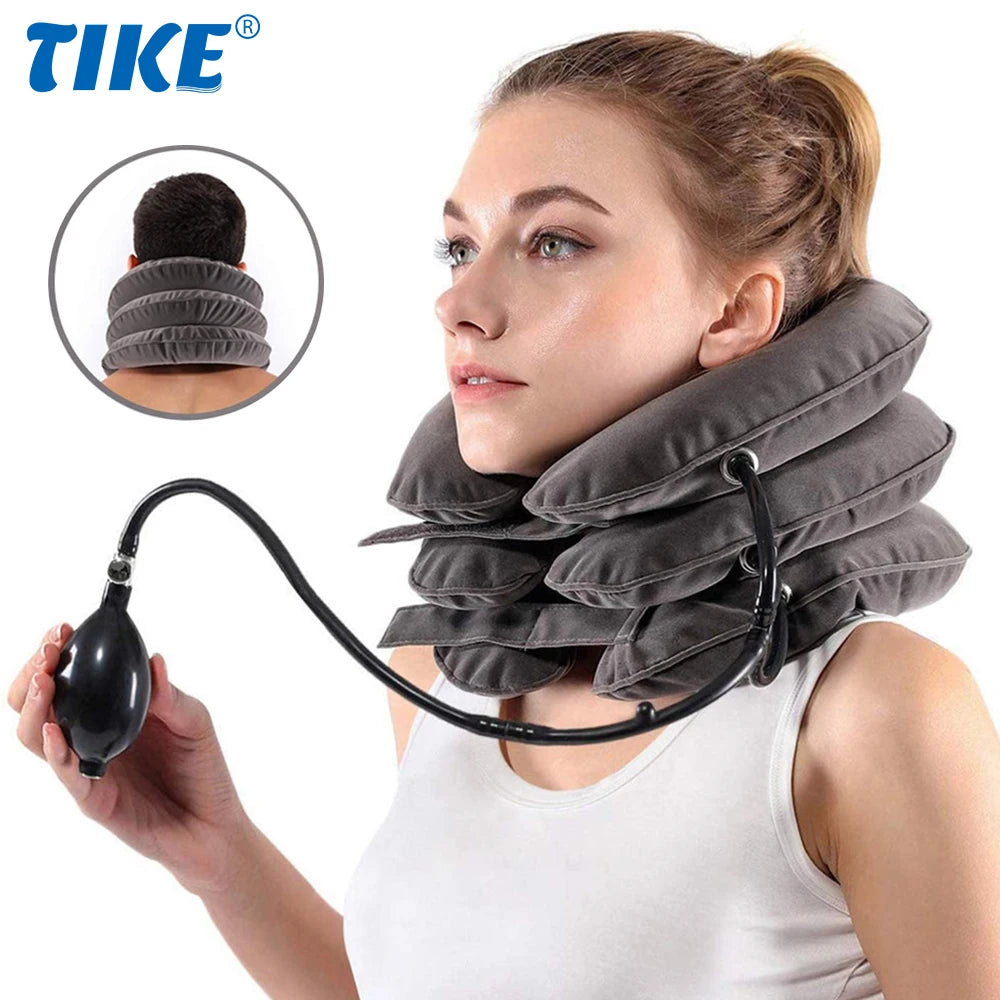 Inflatable Neck Stretcher Collar for Chronic Neck & Shoulder Alignment Pain