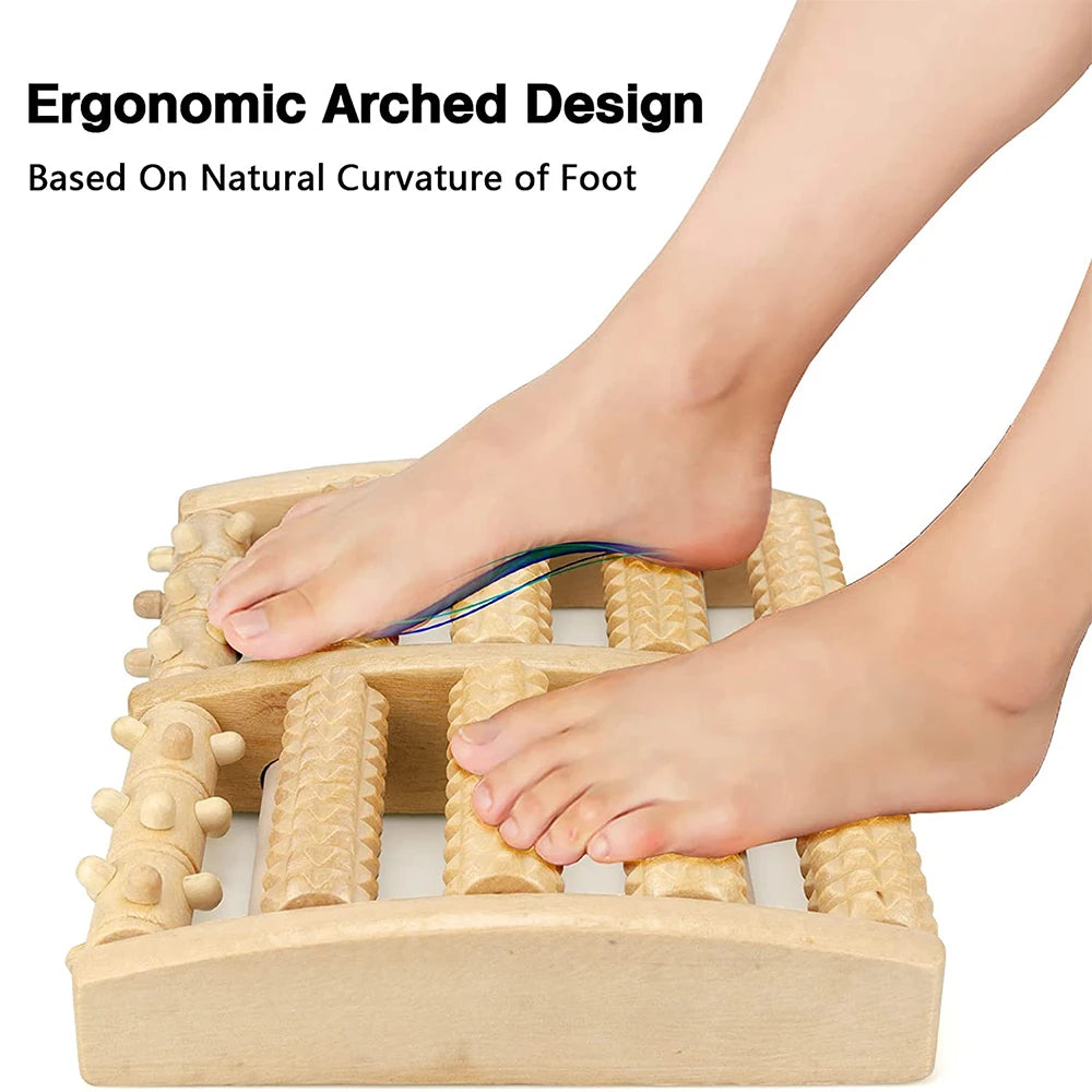 Wooden Foot Roller Wood Care Massage Reflexology Muscle Relax Massager