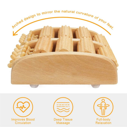 Wooden Foot Roller Wood Care Massage Reflexology Muscle Relax Massager