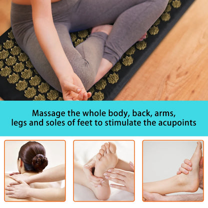 Lotus Spike Mat Acupuncture Massage Cushion for Neck Foot Back Yoga Acupressure Massage Mat