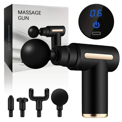 Portable Fascia Gun Tissue Massager Mini Lightweight Body Massage with LED Touch Screen