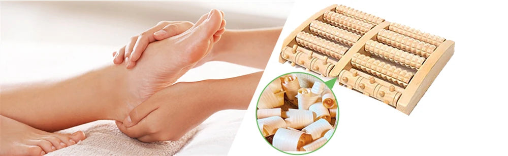 Wooden Foot Roller Wood Care Massage Reflexology Muscle Relax Massager