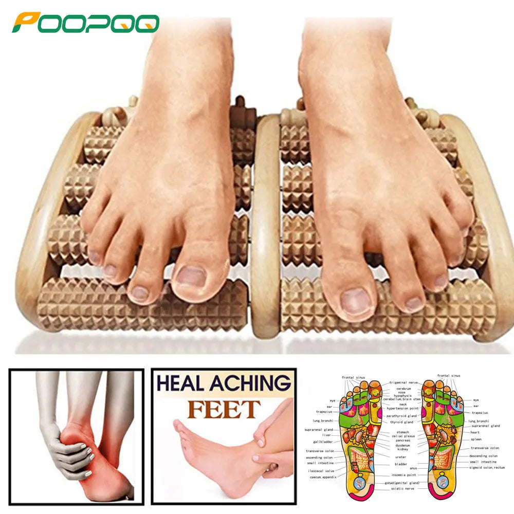 Wooden Foot Roller Wood Care Massage Reflexology Muscle Relax Massager