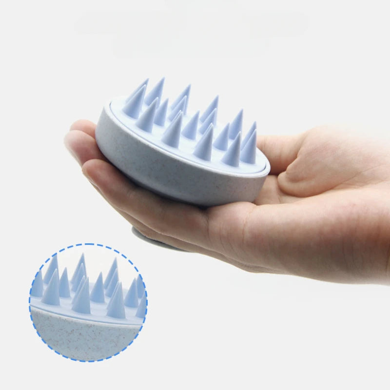 Silicone Shampoo Brush Head Scalp Massage Comb Hair Washing Comb