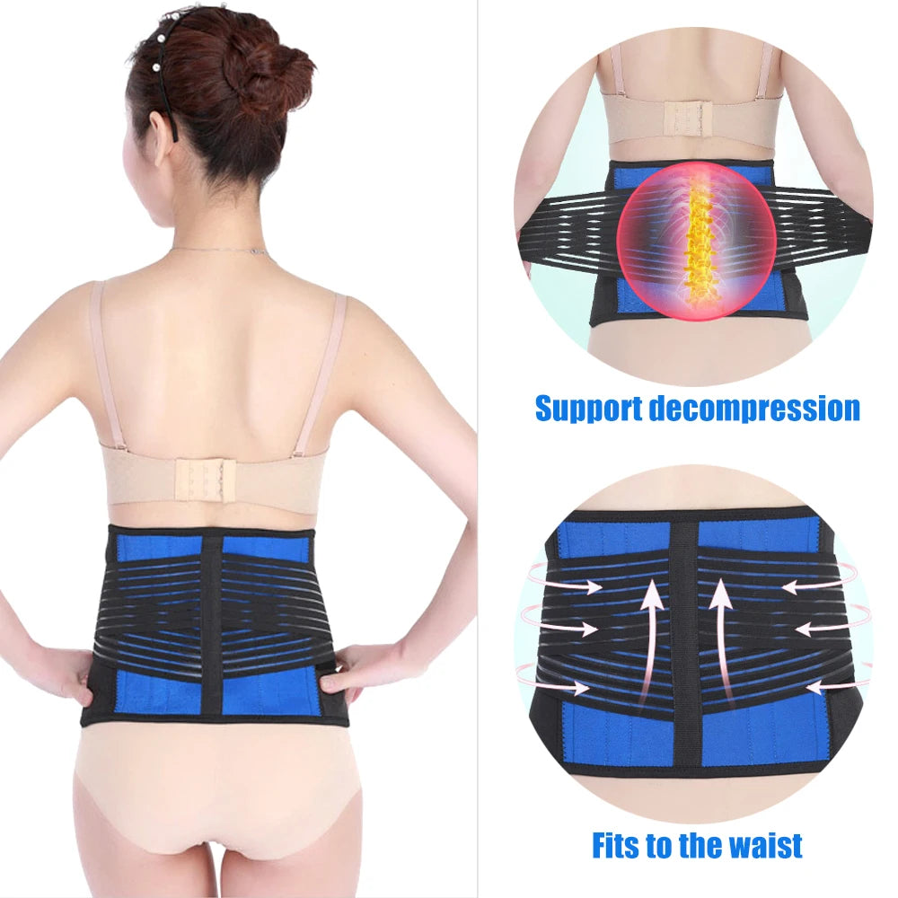 Adjustable Neoprene Double Pull Lumbar Support Lower Back Pain Relief Waist Band