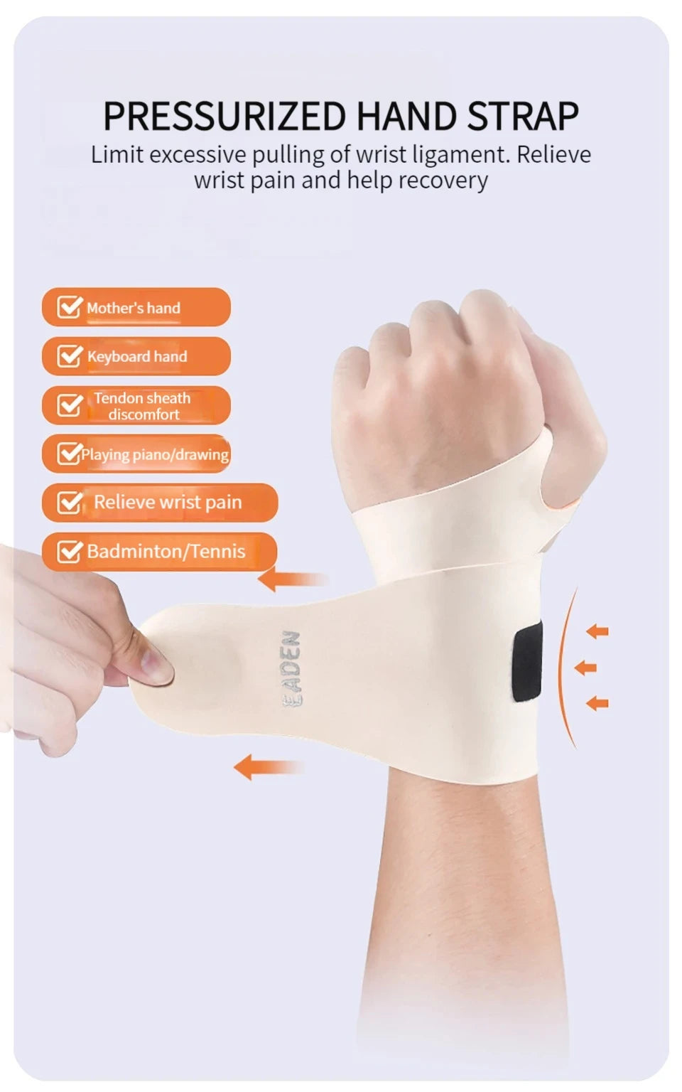 Wrist Support Splint Wrist Brace Protector Pain Relief Arthritis Carpal Tunnel Tendinitis Wristband