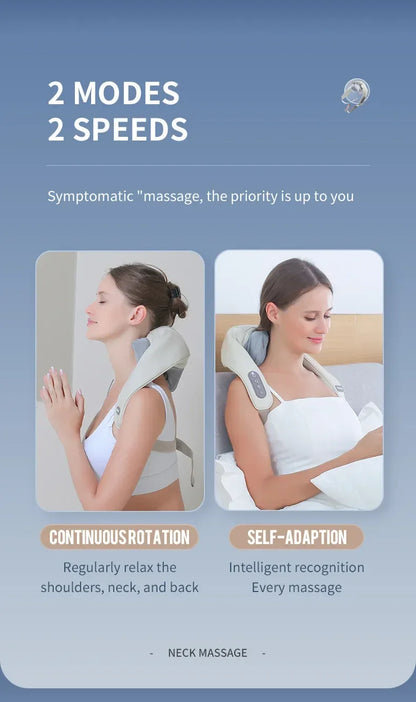 Shiatsu Back Neck Shoulder Massager Heated Kneading Neck And Shoulder Muscle Relaxing Massage Shawl