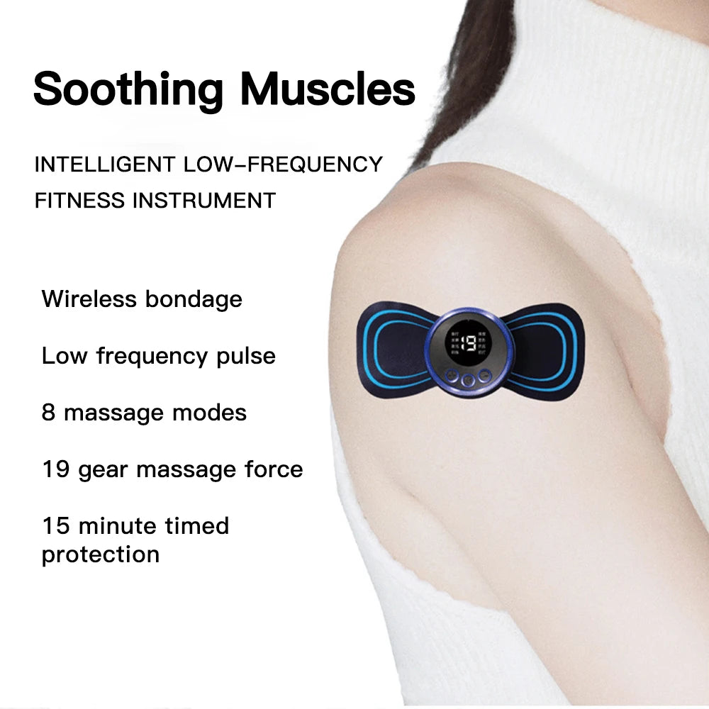 LCD Display EMS Neck Massage Electric Massager Portable Pain Relief and Muscle Stimulator