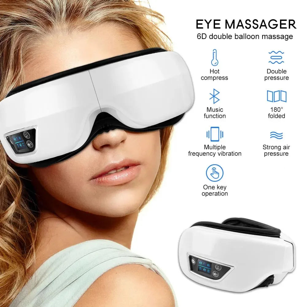 Eye Massager 6D Smart Airbag Vibration Bluetooth Eye Care Instrument