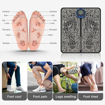 Electric EMS Foot Massager Pad Relax Feet Massage Mat