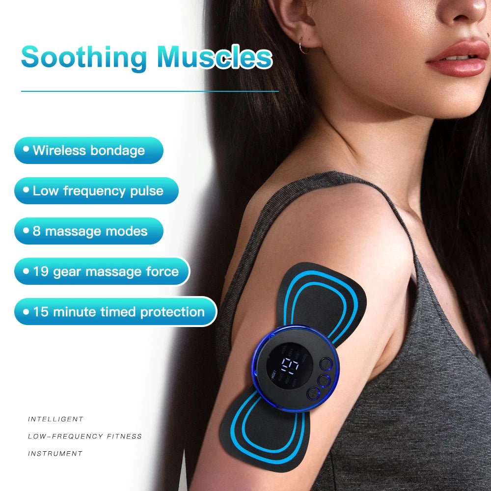 LCD Display EMS Neck Massage Electric Massager Portable Pain Relief and Muscle Stimulator