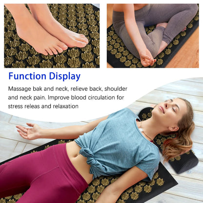 Lotus Spike Mat Acupuncture Massage Cushion for Neck Foot Back Yoga Acupressure Massage Mat