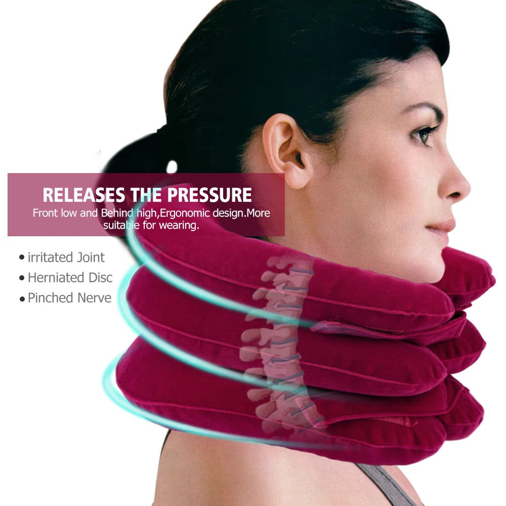 Inflatable Neck Stretcher Collar for Chronic Neck & Shoulder Alignment Pain