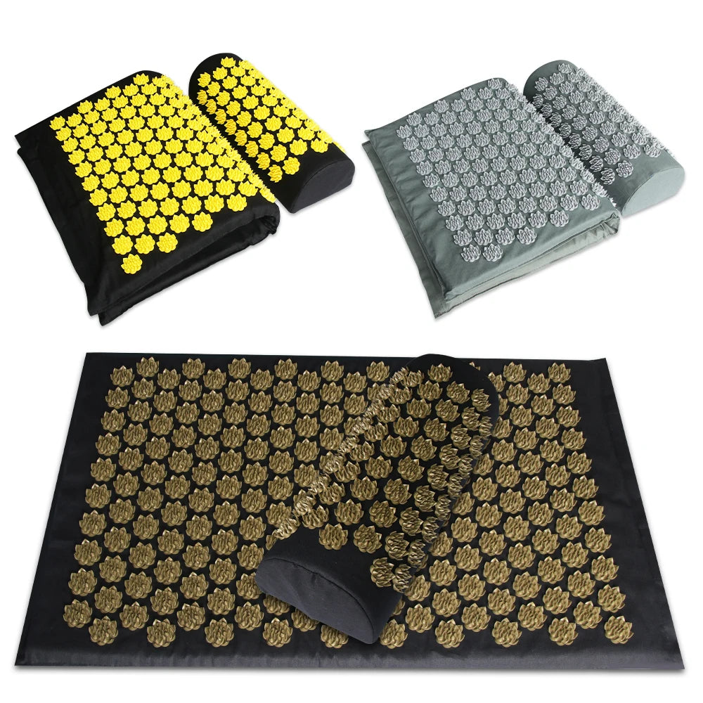 Lotus Spike Mat Acupuncture Massage Cushion for Neck Foot Back Yoga Acupressure Massage Mat