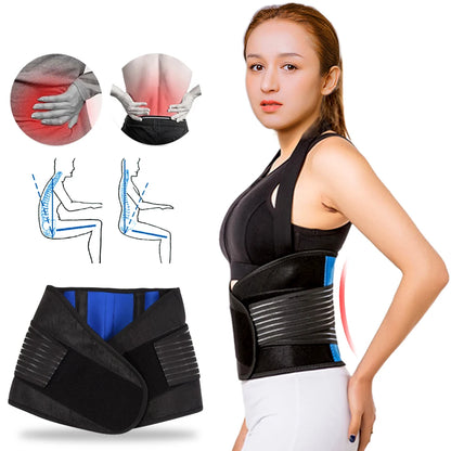 Adjustable Neoprene Double Pull Lumbar Support Lower Back Pain Relief Waist Band