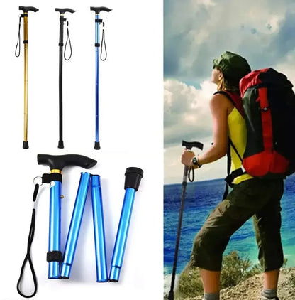 Multifunction Walking Stick Trekking Pole Telescopic Folding Hiking Stick Walking Cane